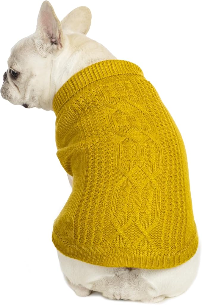Stretchy Cat Sweater - 17 Colors & 6 Sizes | Snug Winter-Ready Knit for Boy/Girl Cats & Kittens(Dark Yellow, X-Large)