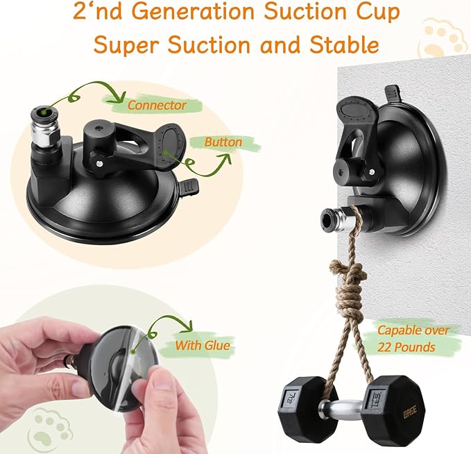 Cat Wand Toy, Interactive Kitten Feather Toys Self Play, Cat Teaser for Indoor Cats Reusable Suction Cup Toys for Indoor Cats Kittens Play Exercise