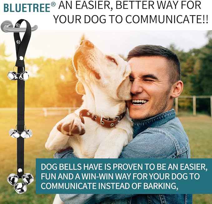 BLUETREE 2 Pack Dog Doorbells Premium Quality Training Potty Great Dog Bells Adjustable Door Bell Dog Bells for Potty Training Your Puppy The Easy Way - 7 Extra Large Loud 1.4 DoorBells