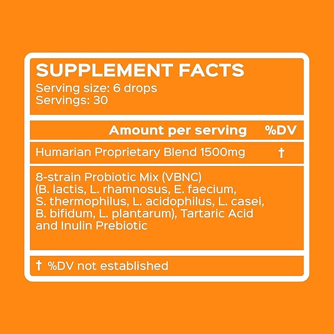 Humarian Probonix Liquid Probiotics for Cats - 8-Strain Cat Probiotic Drops to Fortify Feline Gut Health, Dental Health, Immunity and More - 30-Day Supply - Liver Flavor
