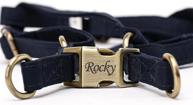 Angie and Allie Organic Cotton Personalized Step in Dog Harness,Custom Dog Halter Vests,Adjustable No Pull Canine Halter Harness for Small Medium Large Dogs