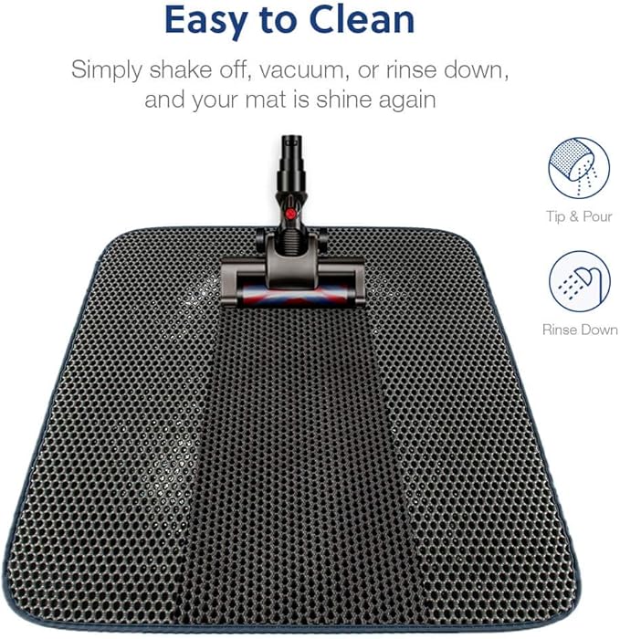 WePet Cat Litter Mat, Kitty Litter Trapping Mat, Honeycomb Double Layer Mats, No Phthalate, Urine Waterproof, Easy Clean, Scatter Control, Catcher Litter Tray Box Rug Carpet