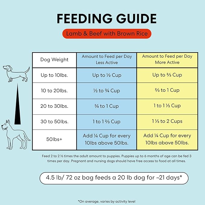 The Pets Table Air Dried Dog Food for Dogs Large, Medium and Small with Sensitive Stomachs | Puppy Dog Food, Adult Dog Food, Senior Dog Food | Lamb & Beef with Brown Rice 4.5 lbs / 72 oz Bag