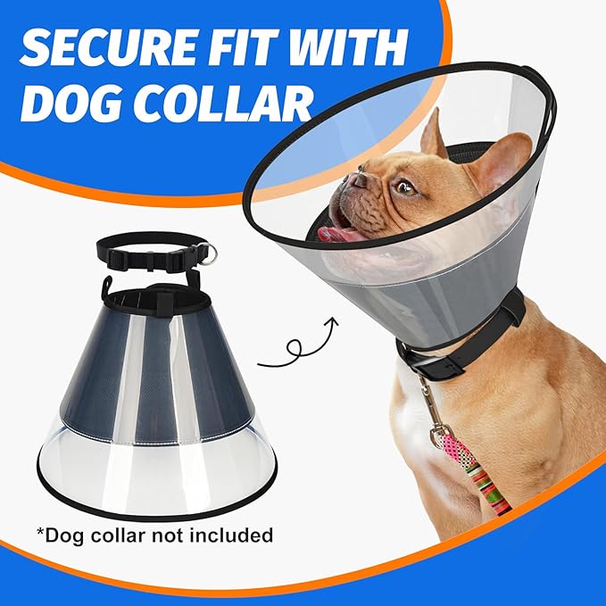 Dog Cone Collar with Soft Padding to Stop Licking, Elizabeth Recovery Collar After Surgery for Large Medium Small Dogs, Comfortable Pet Head Cone Alternative for Neutering Spay Injury