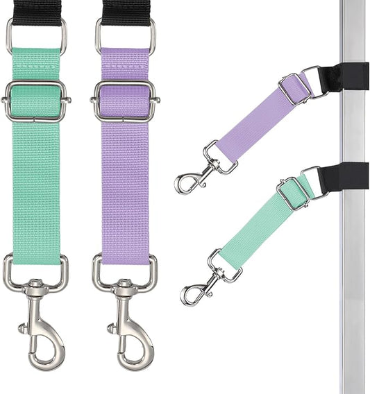 Pet Dog Grooming Table Arm Accessories Dog Grooming Loops for Table Arm Extender Adjustable Extension Loop Bathing Restraint Leash for Small & Medium Dogs(Lavender & Mint Green)