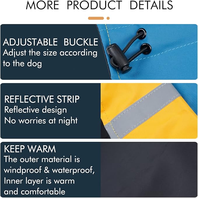 Dog Warm Coats - Windproof Dog Winter Outdoor Jackets Cold Weather Coats for Dog Waterproof Dog Raincoats with Hole for Dog Leash,by XXS
