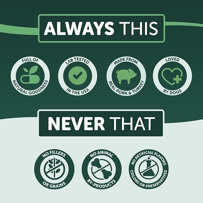 HEALTHFULS Deli Sticks Pork and Turkey Human-Grade Gluten-Free Soft and Chewy Dog Treats, 10 Count Bag