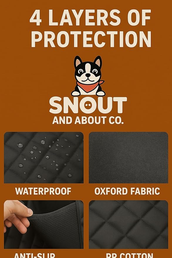 Snout & About Co. Deluxe Dog Car Seat - Secure and Cozy Travel Seat for Pets with Reinforced Safety Features