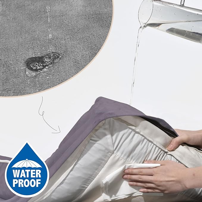 Comfort Expression Orthopedic Dog Bed for Large Dogs 36x27 Inch, Waterproof Supportive Egg Crate Foam Large Pet Bed with Removable Bolsters, Dog Couch with Washable Cover & Non-Slip Bottom, Purple