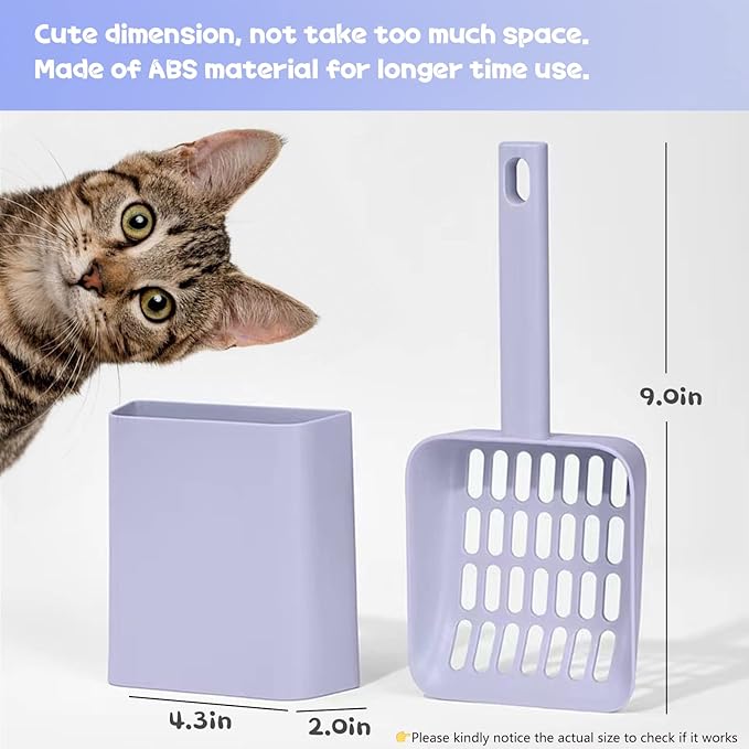 Kitty Litter Scoop, Cat Litter Scooper with Caddy, with Holder to Store cat Pooper Scooper After use, Sturdy ABS Material, Romantic and Cute Purple.…