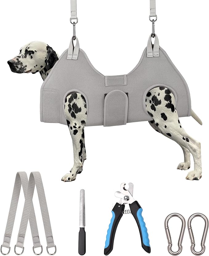 Dog Grooming Hammock,XX-Large Hammock for Nail Trim, Hanging Harness for Nail Trimming,Dog Sling Restraint Holder for Pet Grooming Suspension Hanger with Thick Fabric Neck Support