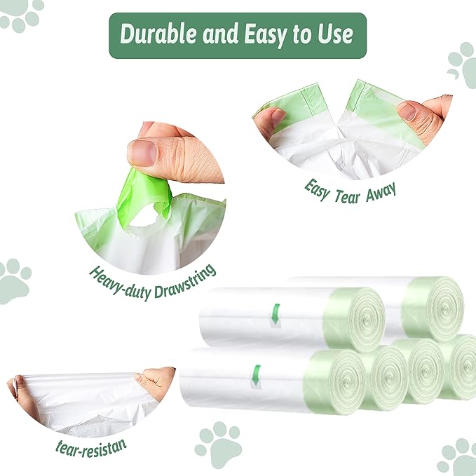 120 Count Miwow Cat Liner for Automatic Litter Box, Litter Box Liner Replacement Waste Bags, Thickened Leak-Proof & Odor-Proof Design, Compatible for Meowant and More Automatic Litter Box (6 Rolls)