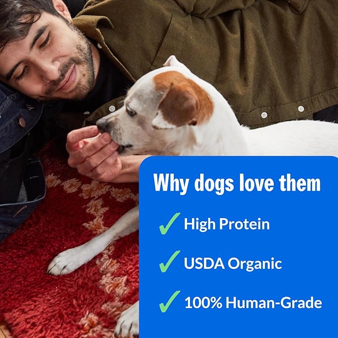 PetPlate Beef and Sweet Potato Bites, Human Grade Dog Treats, All Life Stages, Grain-Free, Organic and Real Ingredients, High Protein, Healthy Snacks (Pack of 1, 4.5 Ounce)