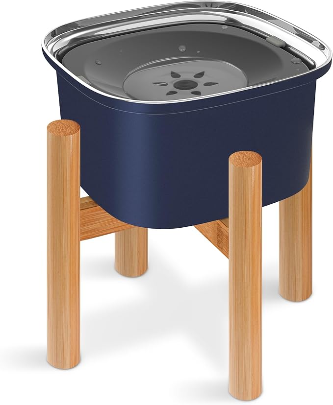 Decflow 3L Elevated Dog Water Bowl, Stainless Steel Raised Food Dispenser with Stand, Large Capacity No Spill Dog Water Bowl for Small, Medium and Large Dogs