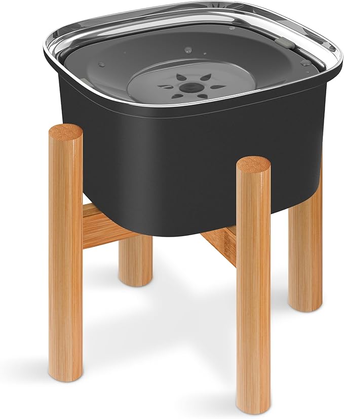 Decflow 3L Elevated Dog Water Bowl, Stainless Steel Raised Slow Water Bowl with Stand, Large Capacity No Spill Dog Dispenser for Small, Medium and Large Dogs