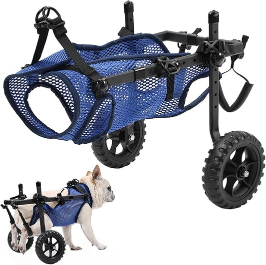 Upgraded Dog Wheelchair for Back Legs, Adjustable Small Dog Wheelchair for Disabled, Injured, Paralyzed, Senior Dogs, Mobility Aid with Leg Brace & Hip Support, Portable Doggy Wheelchairs for Dogs, XS