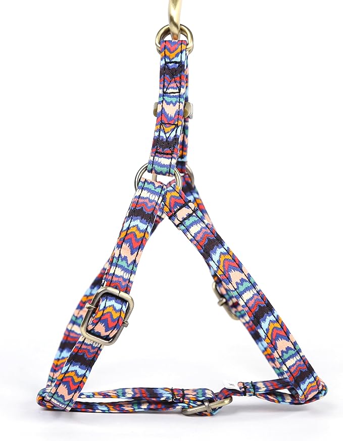 Angie and Allie Organic Cotton Personalized Step in Dog Harness,Custom Dog Halter Vests,Adjustable No Pull Canine Halter Harness for Small Medium Large Dogs