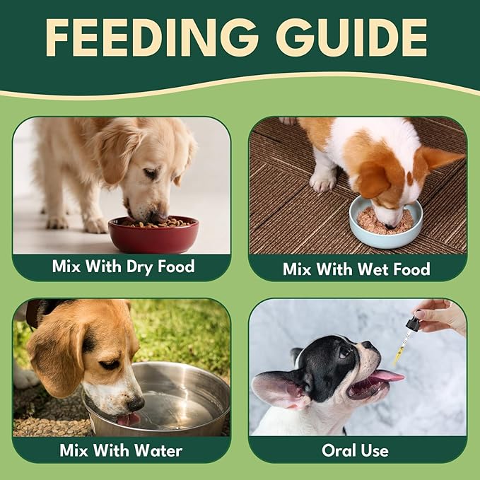 Liquid Collagen for Dogs, Natural Dog Collagen for Skin & Coat Support, Immune Support, Joint & Mobility Care with MSM, Middle-Aged and Older Dogs (Bacon Flavor - 60ml)