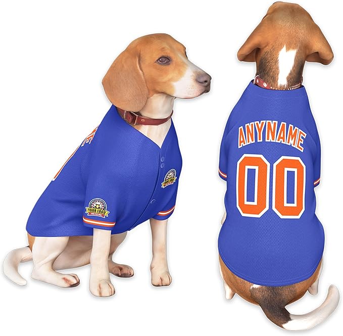 Custom Dog Baseball Jersey with Name Number Logo for Small Pet Dogs-Personalized Dog Shirts