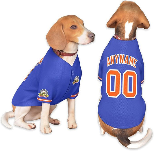 Custom Dog Baseball Jersey with Name Number Logo for Small Pet Dogs-Personalized Dog Shirts