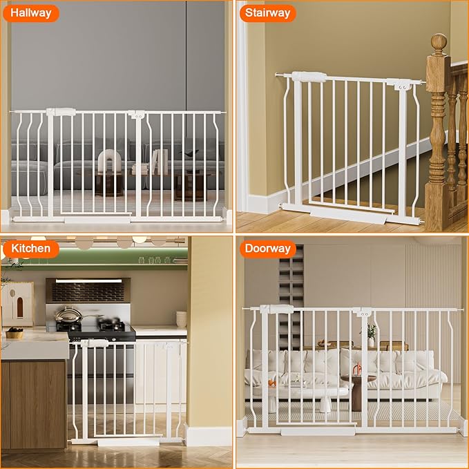 HOOEN Extra Wide Baby Gates 48-53 Inch Indoor Child Gate for Kid or Pet Dogs Walk Through Pressure Mounted Baby Gate for Doorway Stairs Living Room