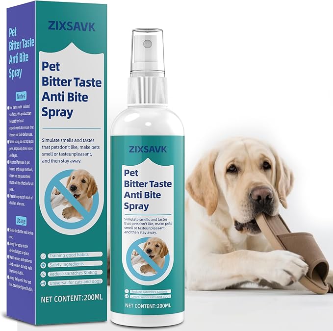 Bitter Apple Spray for Dogs - No Chew Spray for Dogs | Safe, Non-Toxic Chewing Deterrent | Stop Licking, Biting & Destructive Behavior | Training Aid(200ml)
