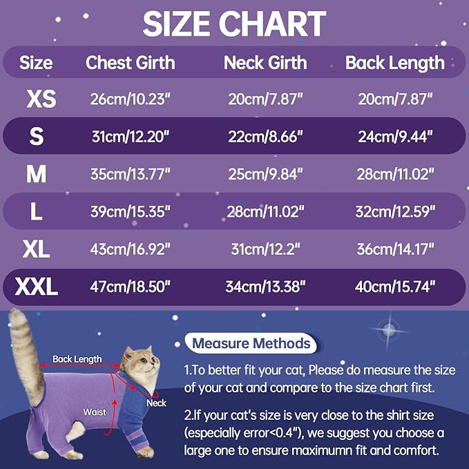 Sticky Hair Cat Clothes, Four-Leg Long Sleeve Cat Pajamas, Prevent Fur Shedding Kitten Onesie Shirts, Surgery Recovery Suit for Male Female, Wound Protection & Preventing Licking