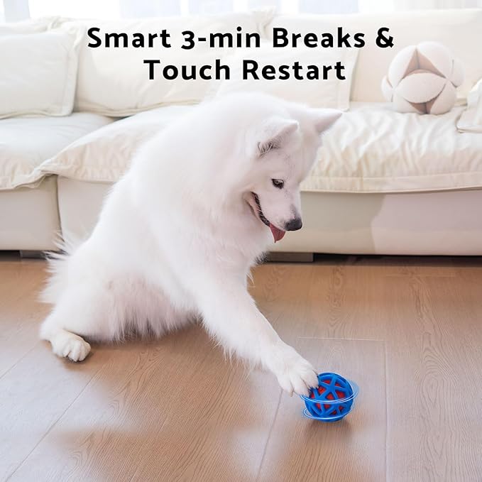 seagi Interactive Dog Toys – Durable Automatic Bouncing & Vibrating Interactive Dog Ball for Smart Play, Motion-Activated Moving Dog Toy for Small/Medium/Large Dogs,USB Rechargeable (Blue)