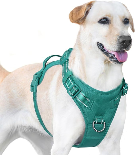 No Pull Dog Harness, Reflective Puppy Vest for Small Medium Large Sized Dog(MARRS Green,L)