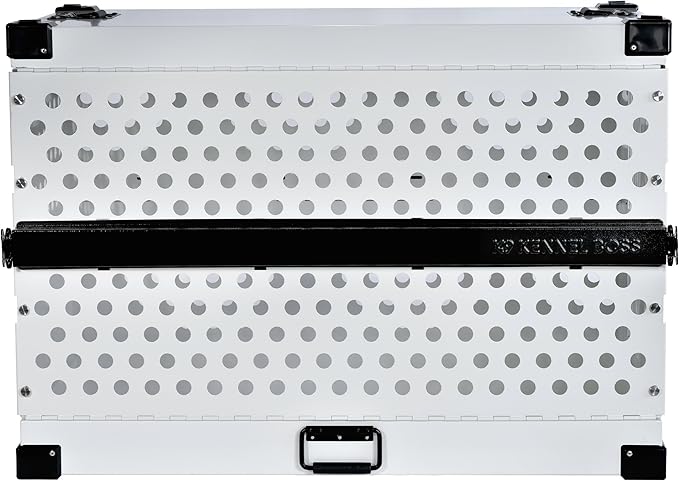 Heavy Duty Fully Collapsible Powder-Coated Aluminum Dog Crate - Medium-Long (White)