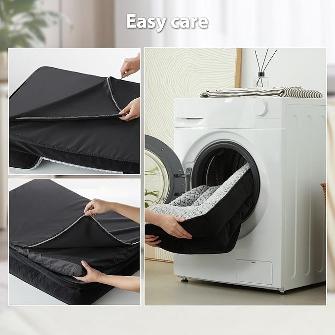 Orthopedic Dog Bed for Large Dogs, Egg Crate Foam Bed for Large Dogs, Equipped with Removable Waterproof Pillow Cover and Anti-Slip Bottom, Pet Bed