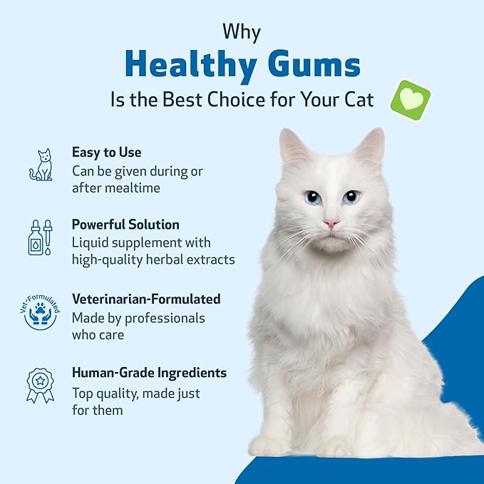 Pet Wellbeing - Healthy Gums for Cats - Natural Support for for Healthy Gums, Teeth and Breath in Felines - 2oz (59ml)