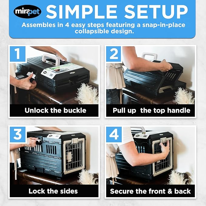 USA Pet Carrier & Crate 35" - Premium Collapsible Design for Medium Cats and Dogs - Portable Kennel for Indoor/Outdoor - 360° Ventilation & Hard Plastic Wall Protection (Orange Handle, Small)