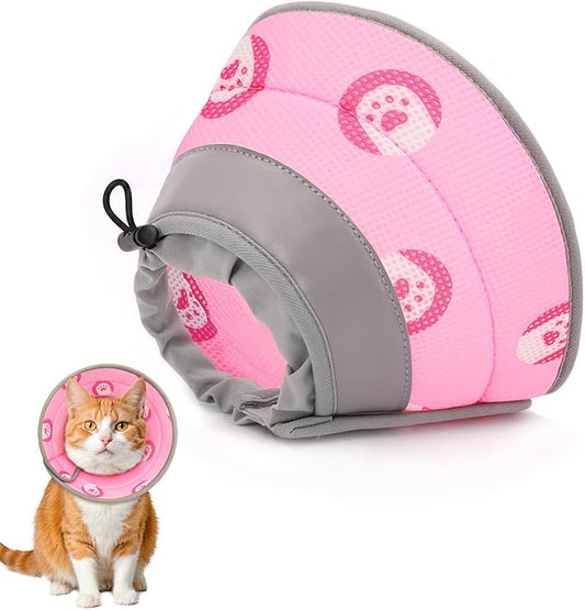 Cat Cone Collar Soft Elizabethan Collar for Surgery Recovery - Adjustable for Small and Large Cats Kittens to Stop Licking