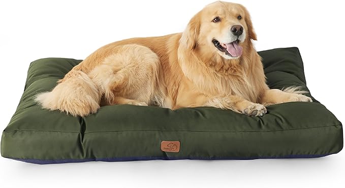 Bedsure Extra Large Dog Bed - Washable Giant Pet Bed Mattress with Oxford Fabric, Water Resistant Flat Pet Pillow Bed for XL Dog Crate, 44x35x4, Lentil Sprout