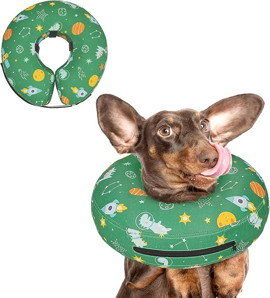 Inflatable Dog Cone Collar for After Surgery, Dog Donut Collar After Surgery, Soft Pet Cone for Small Medium Large Dogs to Stop Licking