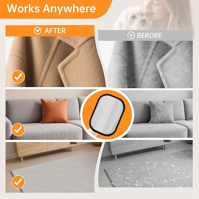 Static Pet Hair Remover Gloves, Reusable Electrostatic Pet Cat Dog Hair Removal Grooming Gloves Brush Tool for Couch, Furniture, Carpet, Car Seat (1 Pack Finger Style)