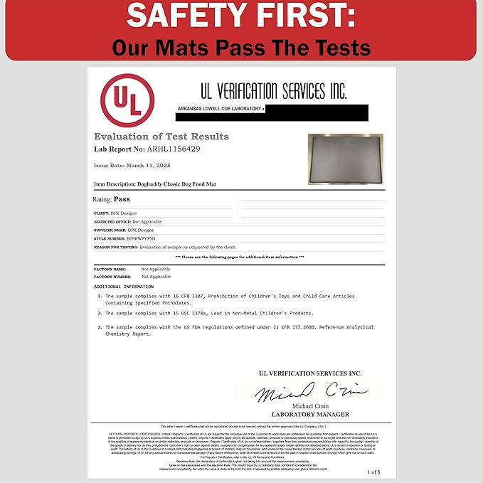 DogBuddy Dog Food Mat – Waterproof Dog Bowl Mat for Food and Water, Silicone Pet Feeding Mats for Floors, Non-Slip Placemat with High Edges for Dogs Bowls, Puppy Essentials (XXL: 32"x24", Black)