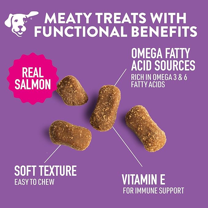 DOGSWELL Skin & Coat Soft & Chewy Dog Treats, Salmon, 14 oz. Bag