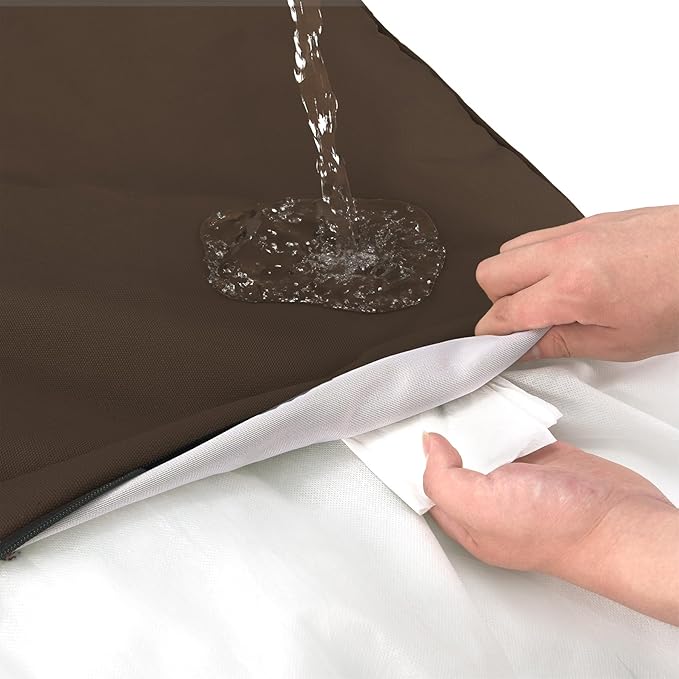 Sytopia 36 Inch Canvas Dog Bed for Large and Medium Dogs, Outdoor and Indoor Pet Bed, Waterproof Washable Removable Cover, Patio Pet Pad, Brown