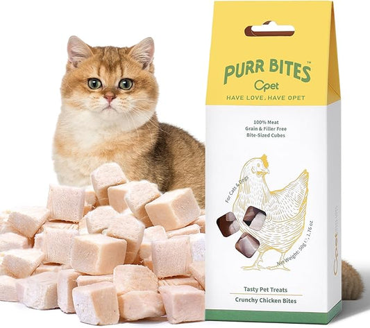 OPET Freeze Dried Cat & Dog Treats,Single Ingredient High Protein Grain Free Crunchy Cat Treats，Healthy Training Treats(1.76oz)