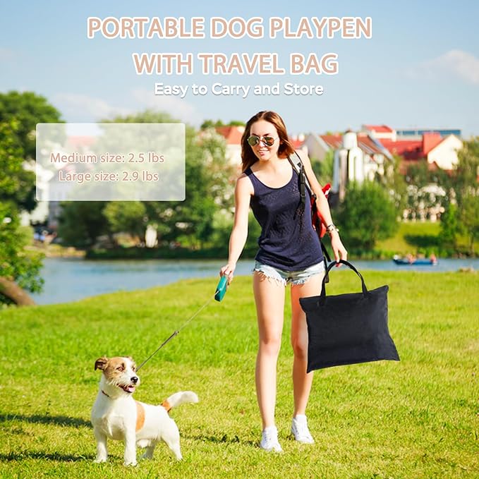 Dog Playpen with Waterproof pad,Portable Pet Crate Kennel Tent,Cat Cages Indoor Breathable Mesh Collapsible Dog Crates Playpen for Dogs Cat and Rabbit Travel Indoor & Outdoor(Large, Beige)