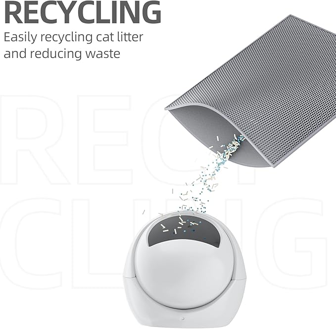 ESTHELLO Cat Litter Mat, Cat Litter Trapping Mat, Honeycomb Double Layer Design, Easy to Clean,Washable (24’’ x 15’’ Gray