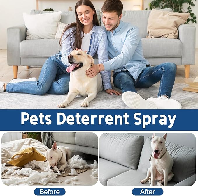 No Chew Spray for Dogs 120ML Bitter Apple Spray for Dogs Stop Chewing Licking of Furniture, Shoes, Bandages, Dog Training & Behavior Aids Spray, Indoor & Outdoor Use for Dog Deterrent Spray
