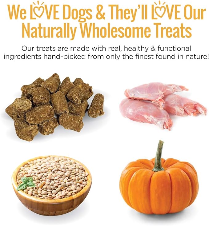 Smart Cookie All Natural Dog Treats - Rabbit & Pumpkin - Training Treats for Dogs with Allergies or Sensitive Stomachs - Soft Dog Treats, Grain Free, Chewy, Human-Grade, Made in USA - 5oz, Pack of 3