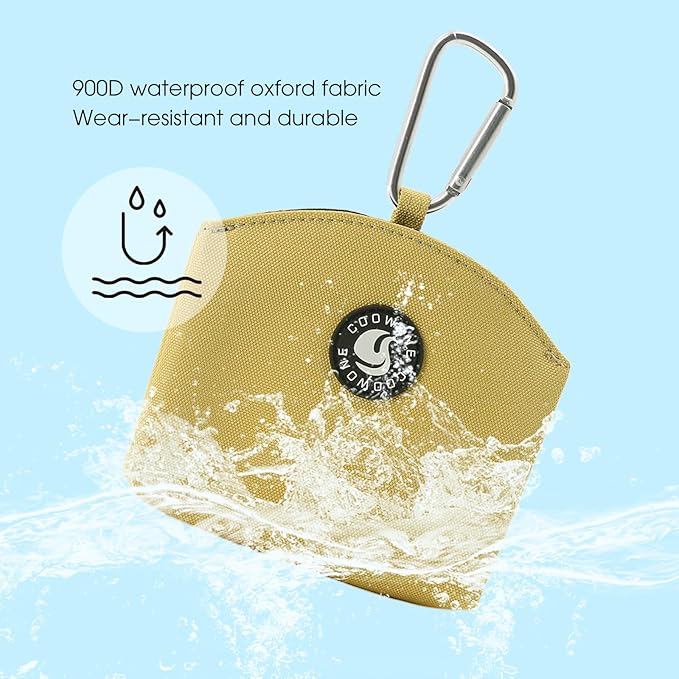 COOWONE Dog Treat Pouch Magnetic Closure Small Dog Training Treat Pouch Pocket Sized Small Dog Treat Pouch with Clip (Khaki)