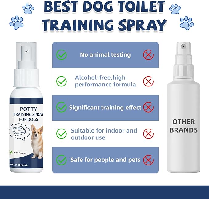 Potty Training Spray for Dogs,Puppy Potty Training Spray,Address Canine Inappropriate Elimination Habits | Proven HousebreakiHousebreng Methods for Indoor & Outdoor Environments 3.51 Oz