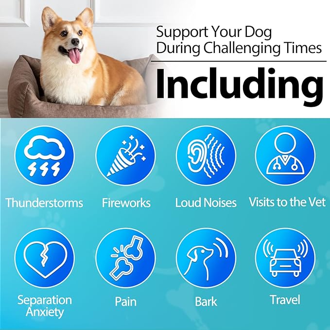 Hemp Calming Chew for Dog - 200 Chews Dog Calming Treats -Dogs Anxiety & Stress Relief Valerian Root Chamomile Melatonin for Separation, Barking, Stress & Slee- Chicken Flavor