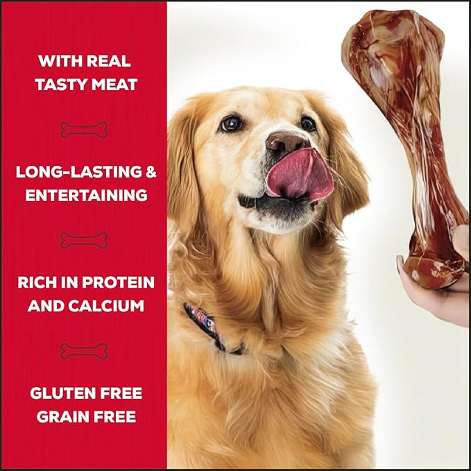Country Kitchen Genuine Serrano Mega Ham Bone, 100% Natural, Dry Aged, for Large Dogs, Pack of 1