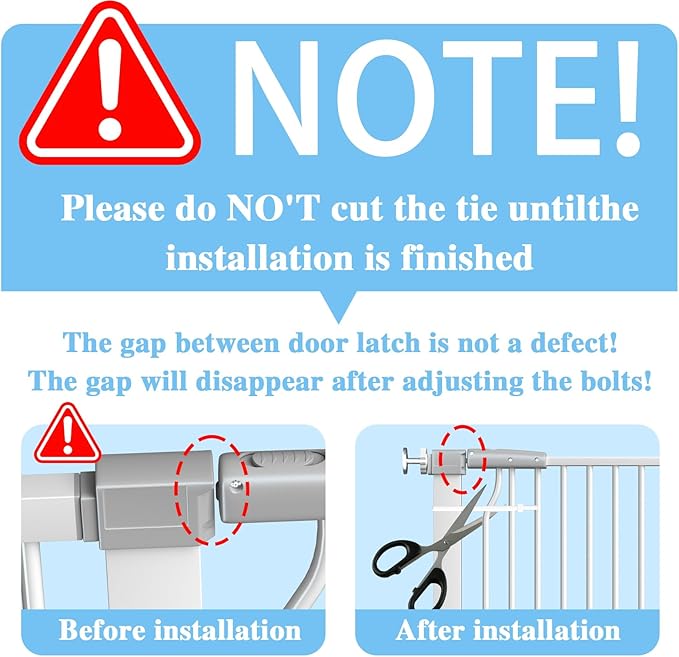 40.5" Extra Tall Baby Gate, 57.5"-60.2" Extra Wide Long Dog Pet Gate Indoor, Adjustable Safety Child Gate No Drill, Metal Auto Close Pet Proof Tall Gate for Stairs Doorway Kids, White